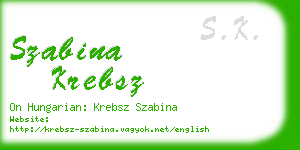 szabina krebsz business card